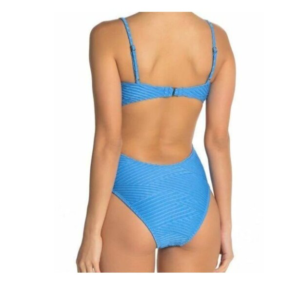 The Bikini Lab NWT Blue One Piece Cutout Bathing Suit - Picture 2 of 9
